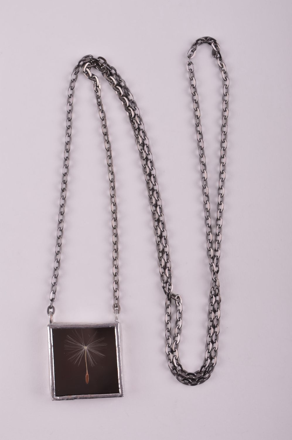 Бижутерия ручной работы украшение на шею подвеска на шею из стекла Одуванчик фото 4