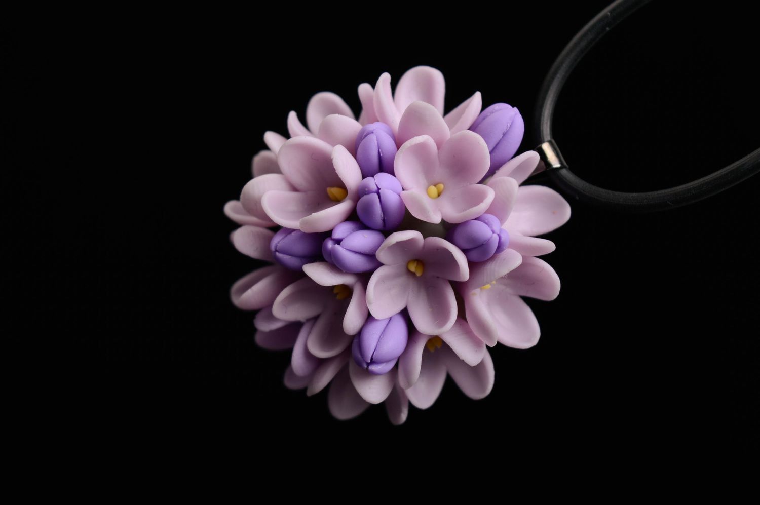 Cold porcelain necklace Lilac photo 4