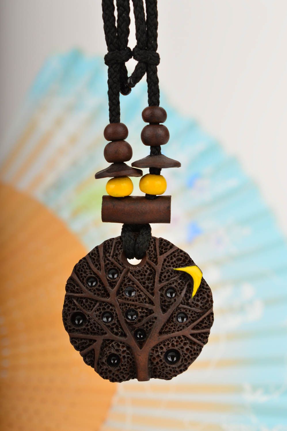 Handmade pendant gift ideas designer accessory unusual pendant clay accessory photo 1