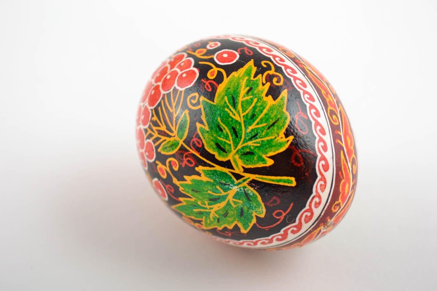Colorful Easter egg painted with acrylics handmade chicken pysanka egg photo 3