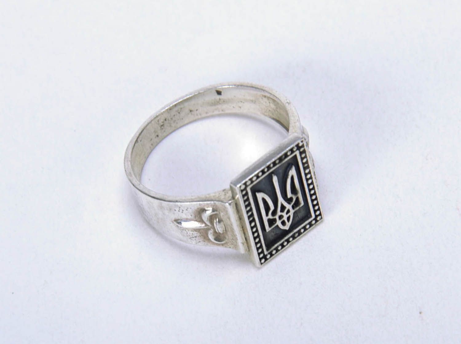 Silver ring Emblem of Ukraine photo 4