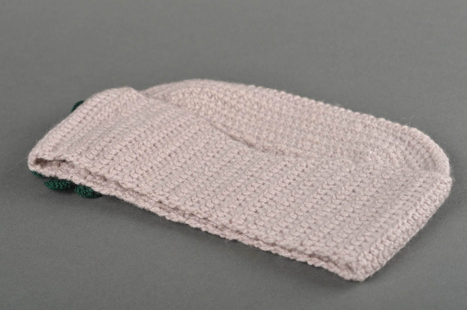 Gorro tejido a mano de hilos de lana ropa para mujeres regalo original foto 4