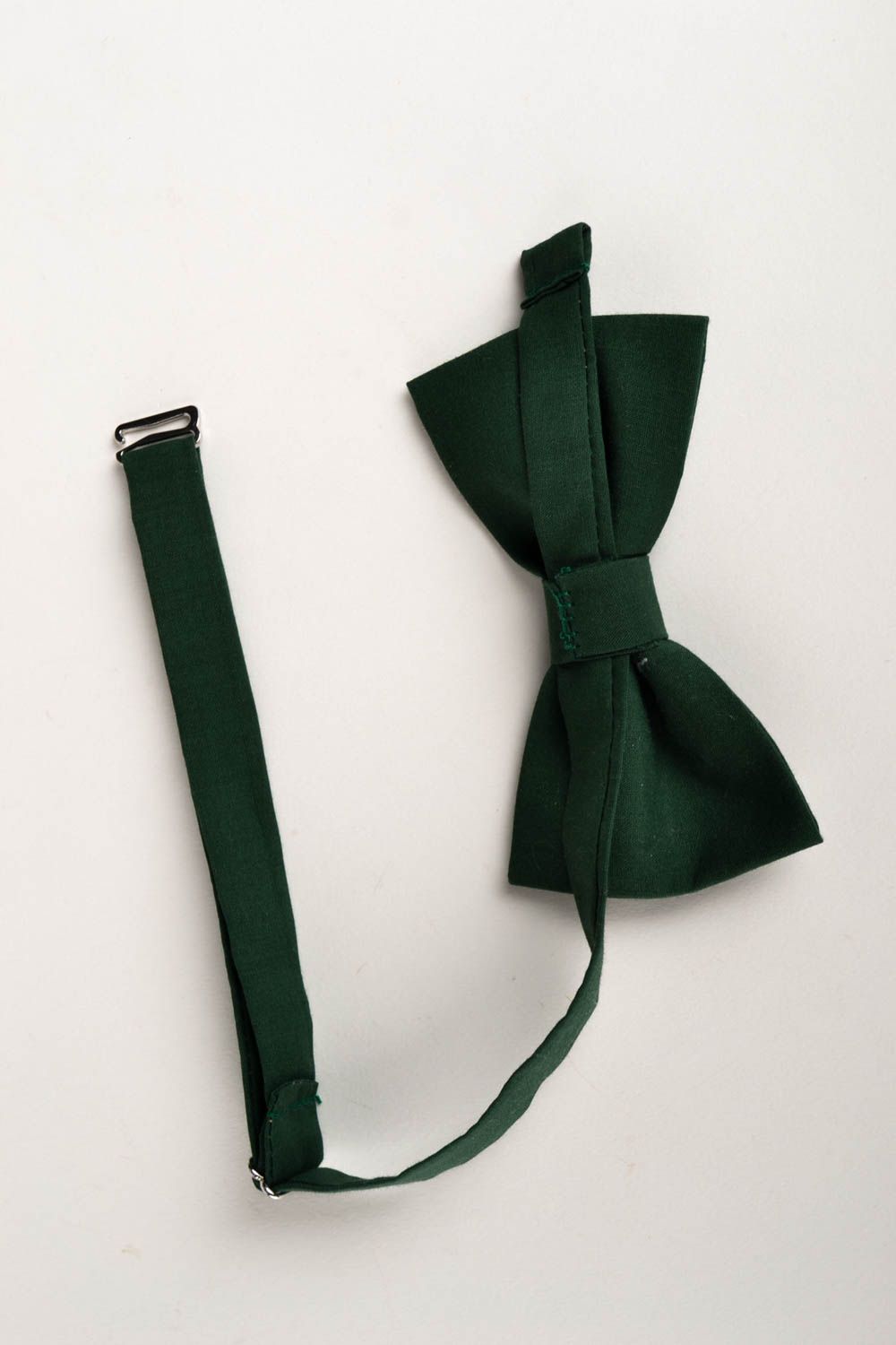 Corbata de lazo artesanal pajarita moderna en color verde accesorio unisex foto 2