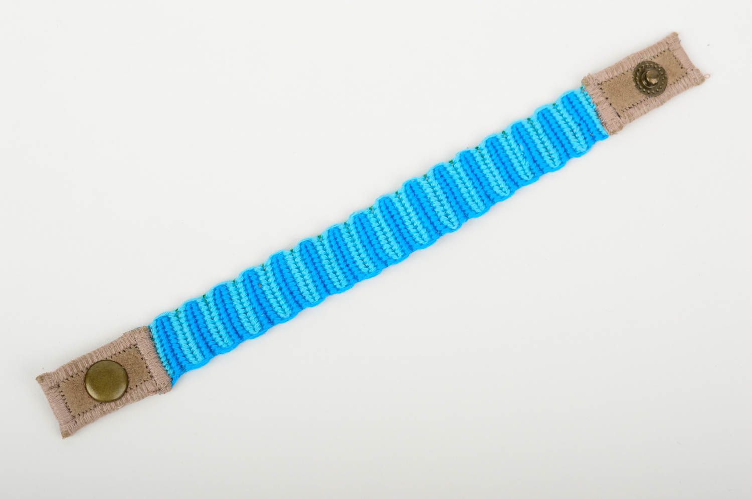 Модный браслет ручной работы браслет макраме голубой красивый аксессуар макраме фото 2