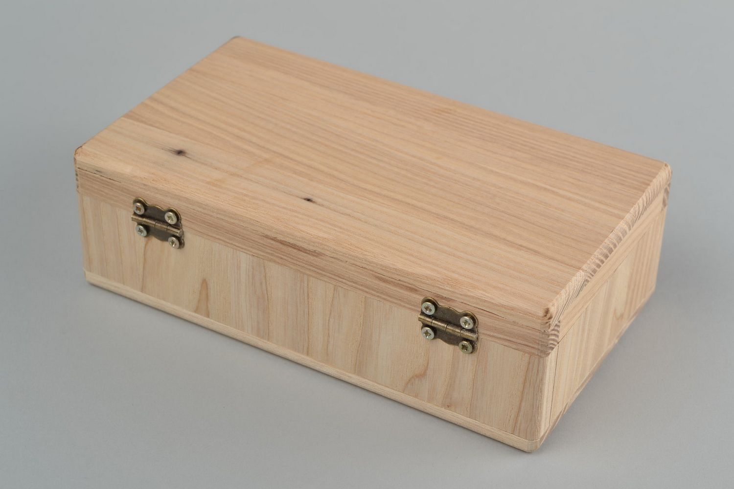 Boîte en bois brut naturel de frêne à décorer rectangulaire originale faite main photo 5