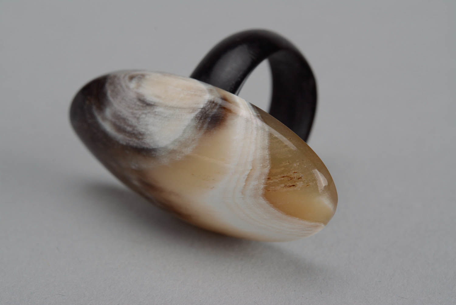Ring made ​​of natural horn photo 1