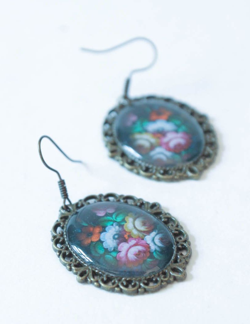 Vintage flower earrings  photo 2