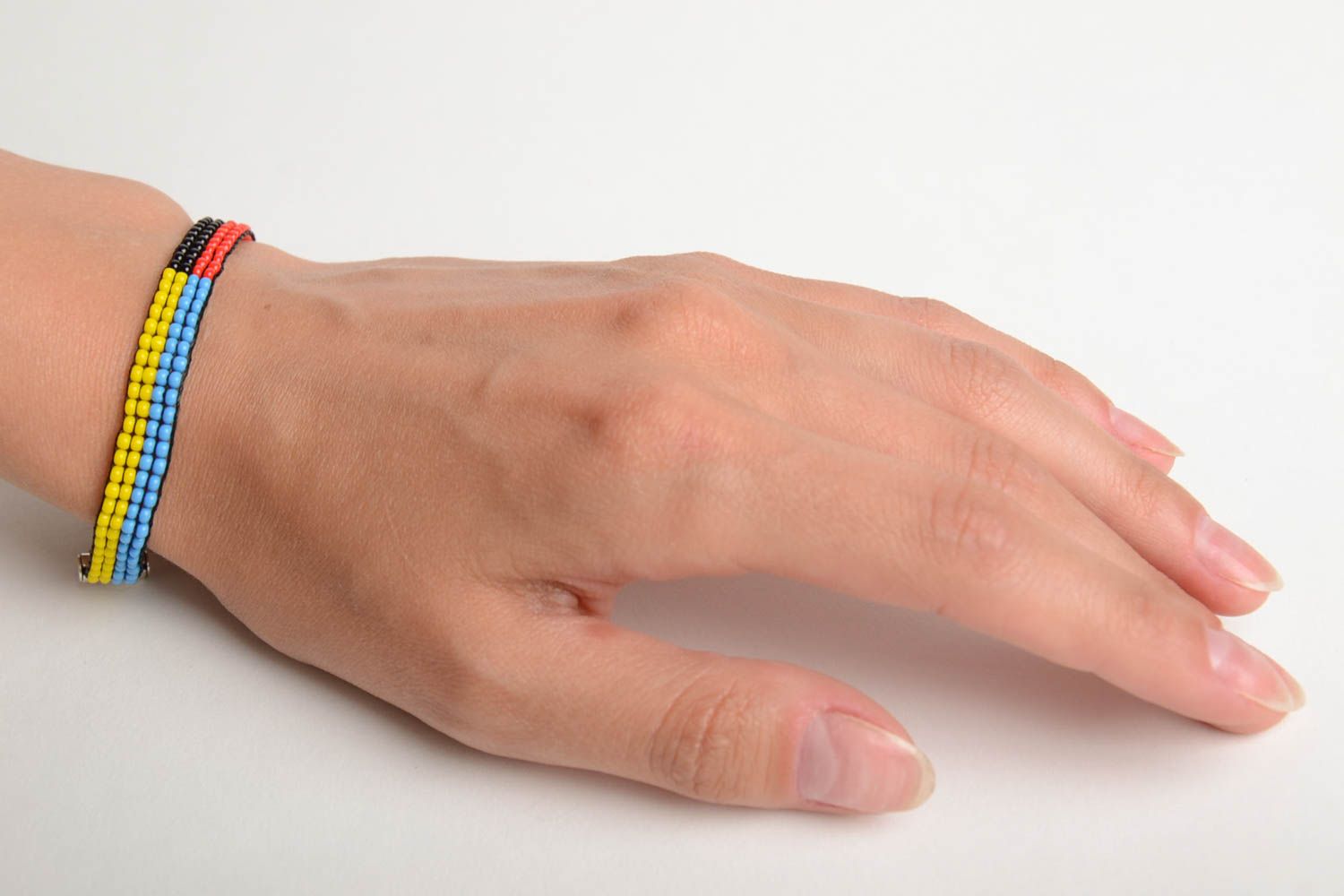Buntes Armband aus Glasperlen künstlerischer handmade Schmuck für Frauen foto 2
