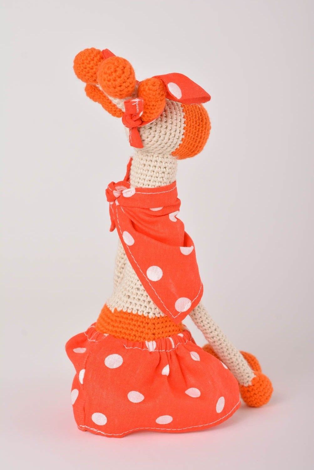 Jouet girafe Peluche faite main tricotée au crochet en laine Cadeau enfant photo 3
