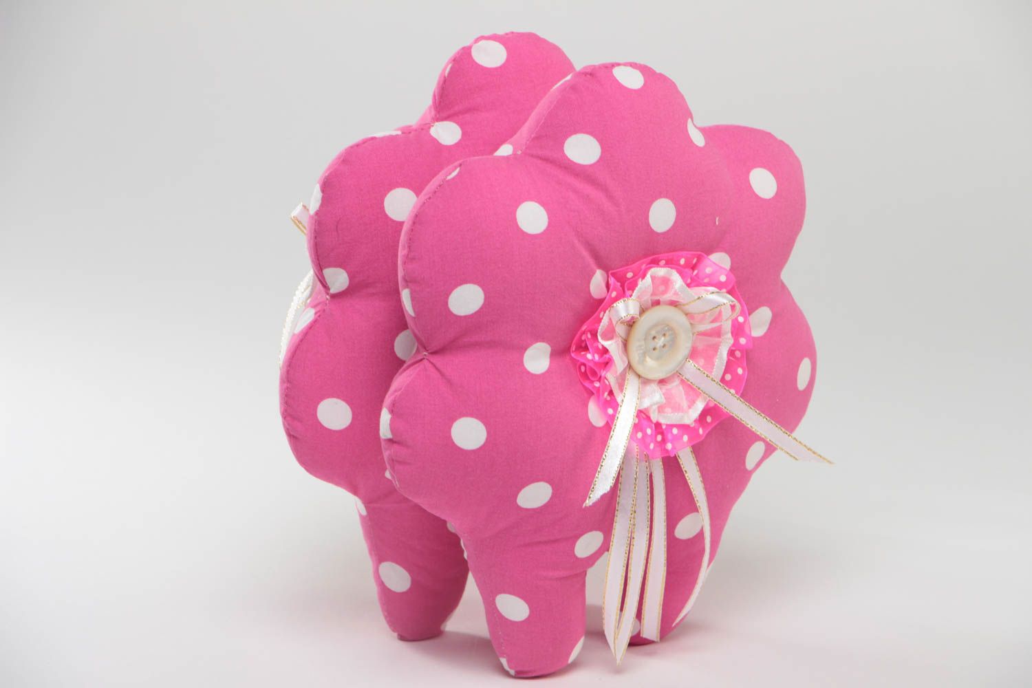 Handmade cotton soft toy pink textile home decor stylish interior accessory photo 4