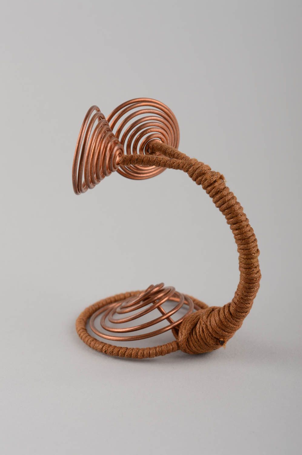 Petite figurine décorative en fil de cuivre faite main design original Hibou photo 4