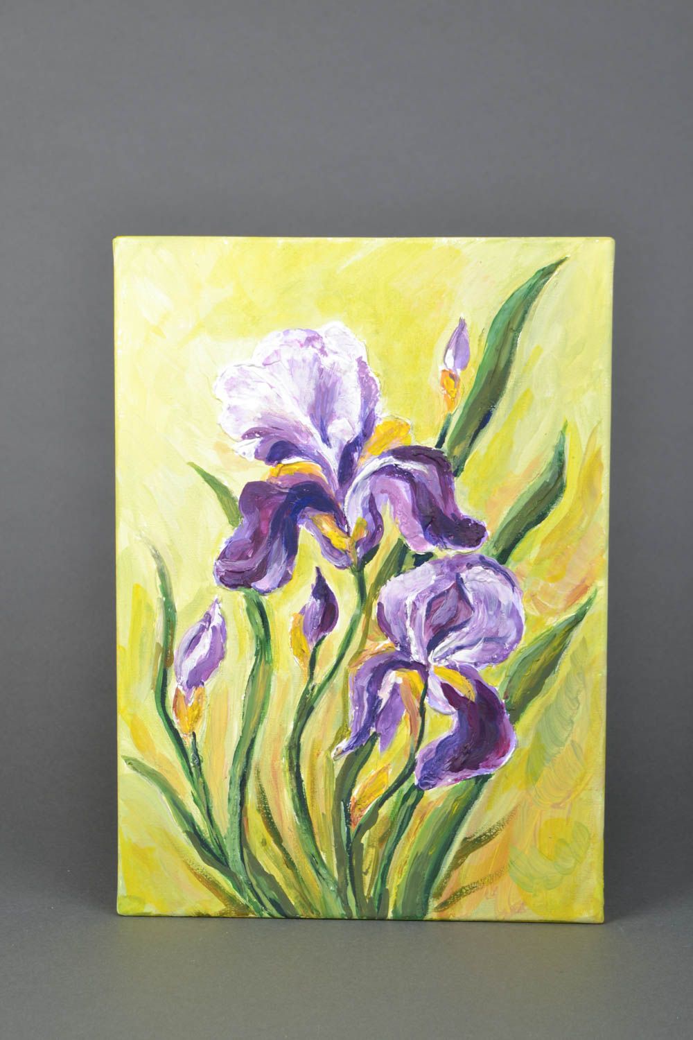 Peinture contemporaine en couleurs acryliques et gouaches faite main Iris photo 1