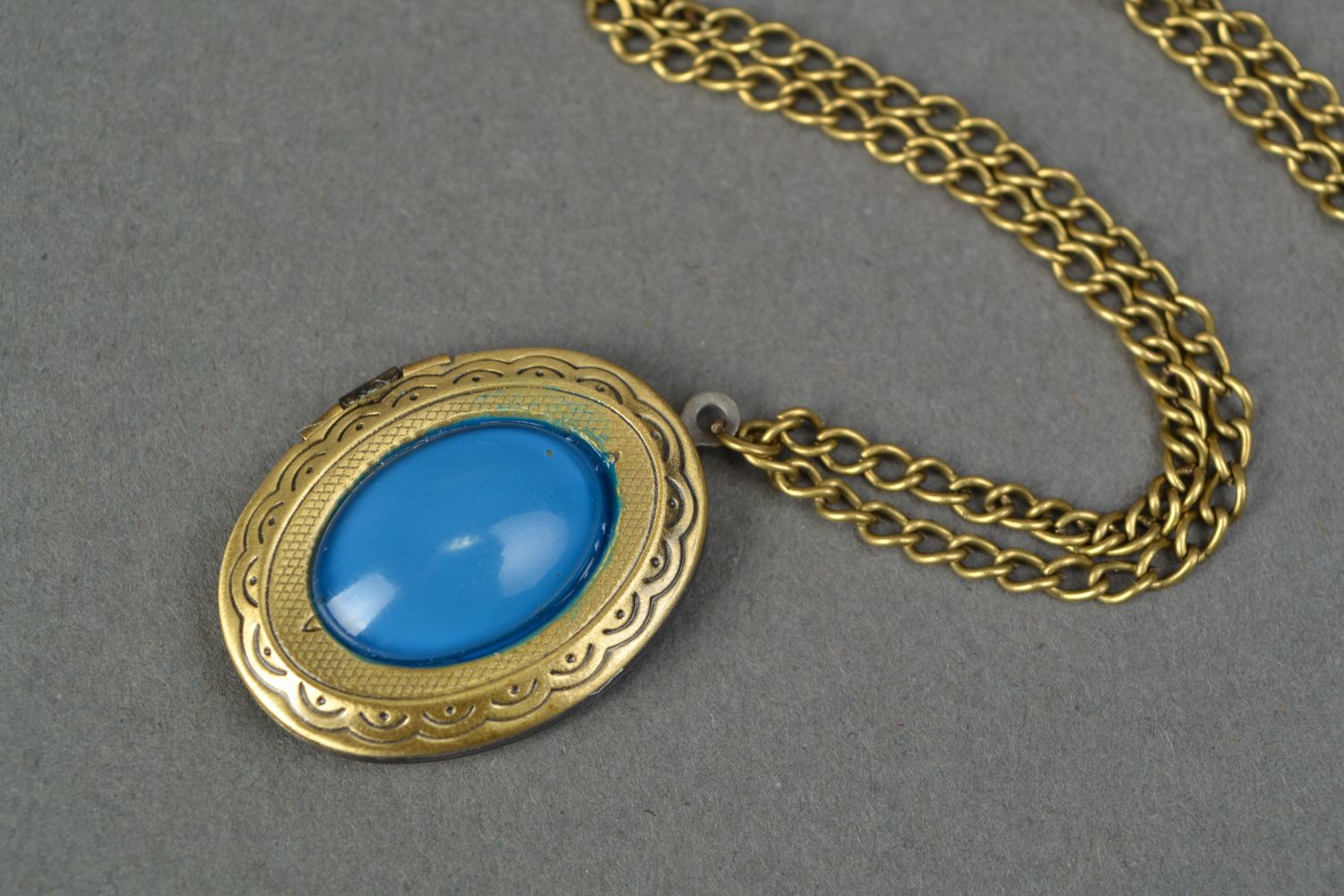 Красивый металлический медальон Синее око фото 3