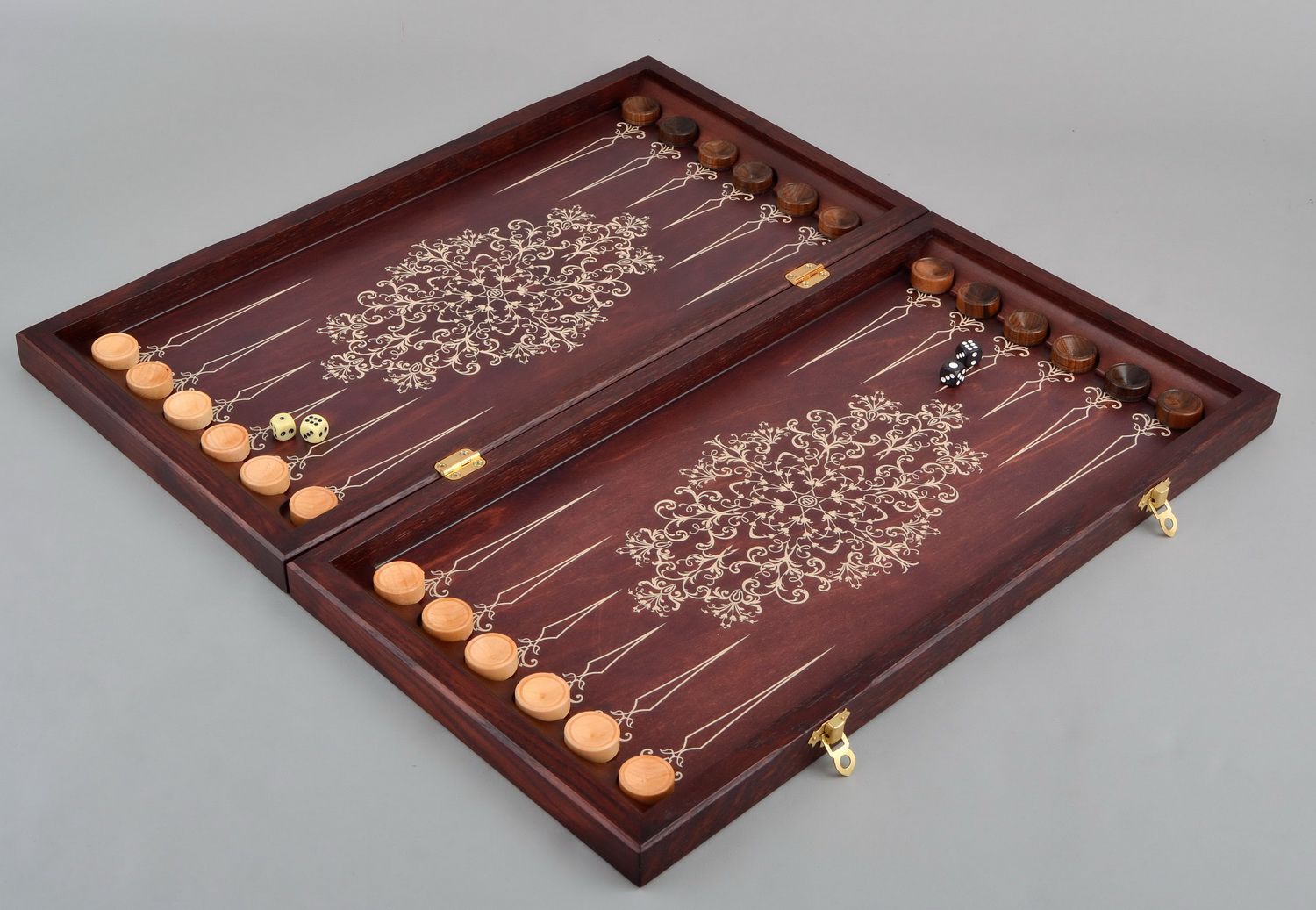 Handmade wooden backgammon photo 4