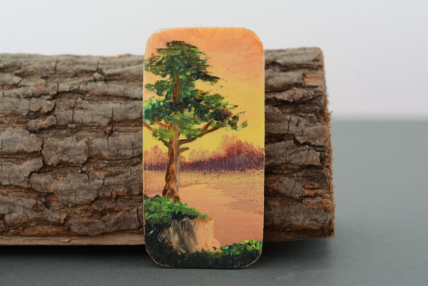 Painted wooden magnet At the Swamp photo 1