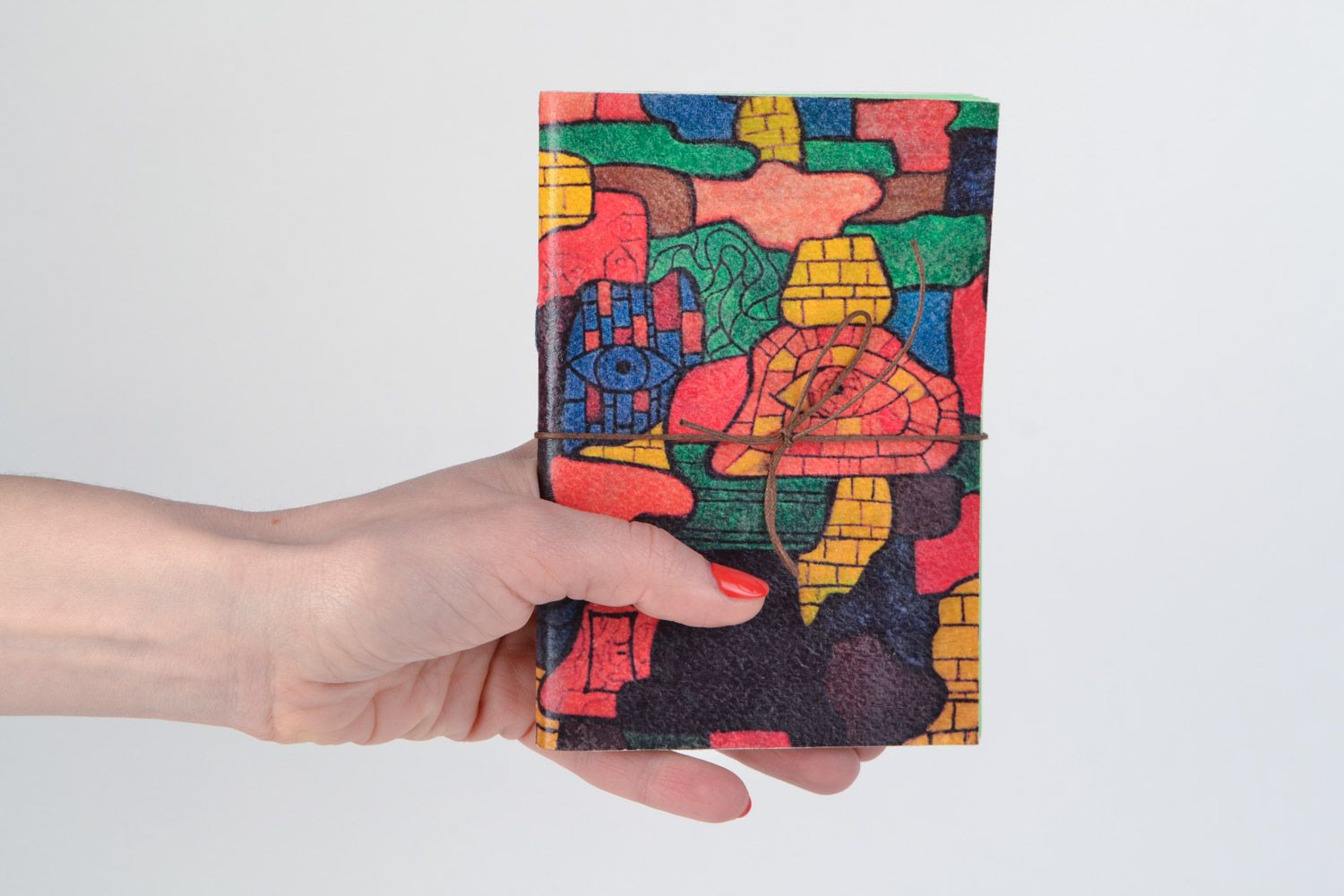 Скетчбук с обложкой из акварельного картона ручной работы на 48 листков Витражи фото 2