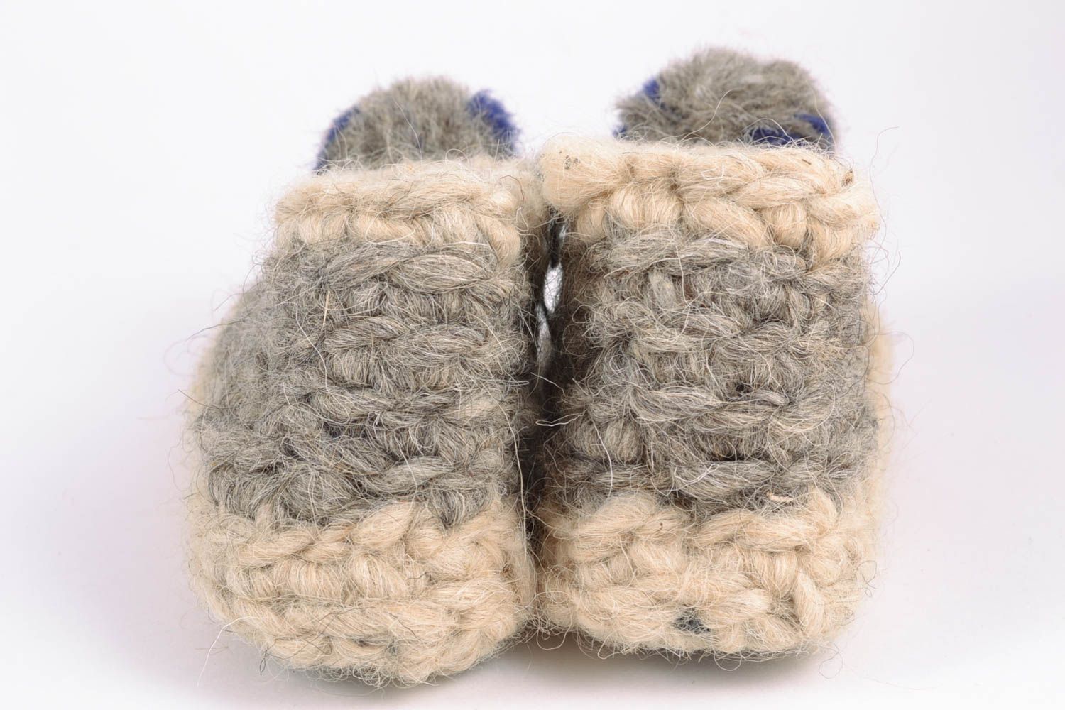 Pantuflas de lana grises para niños foto 4