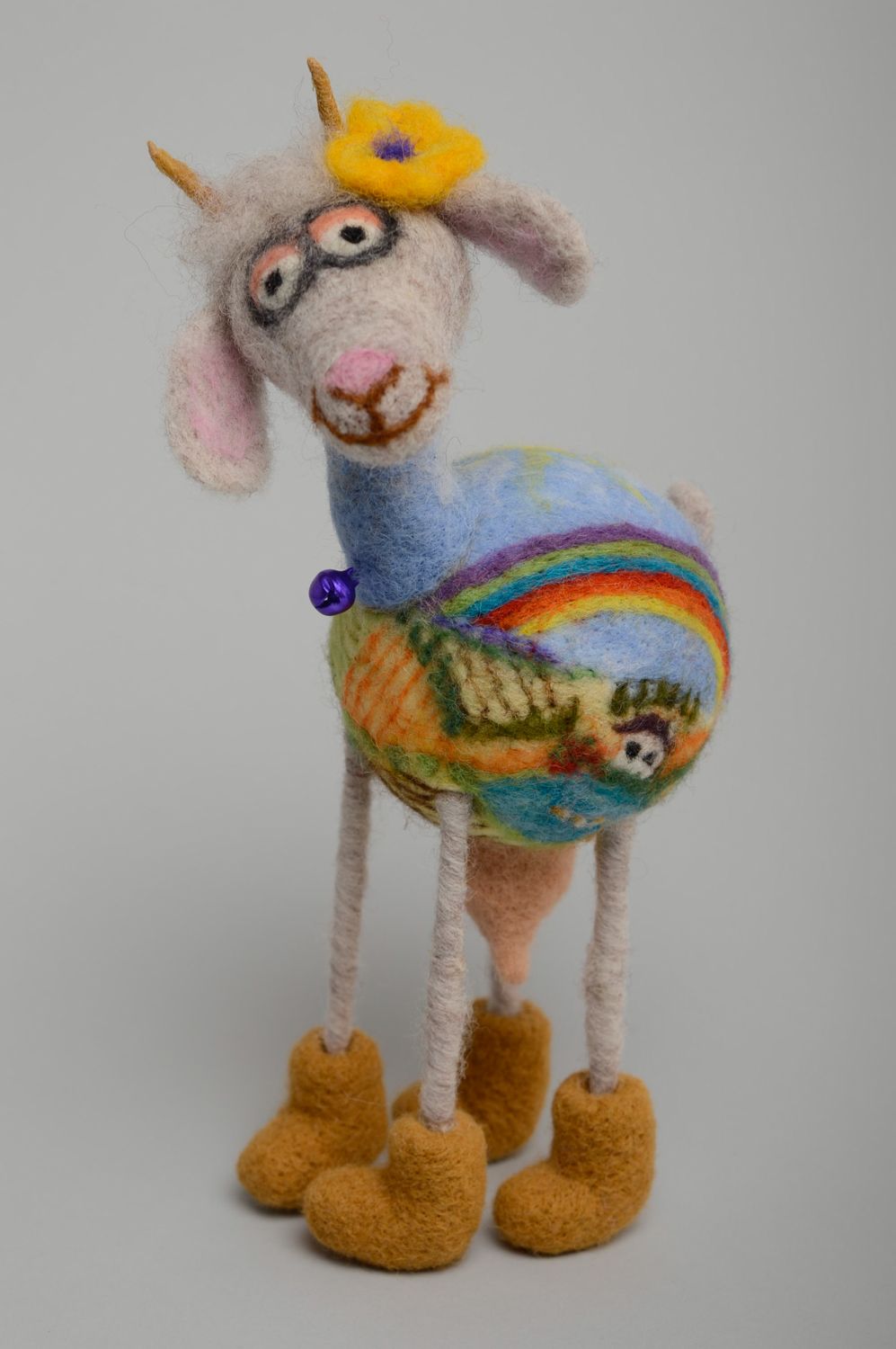 Felted wool toy Goat photo 1