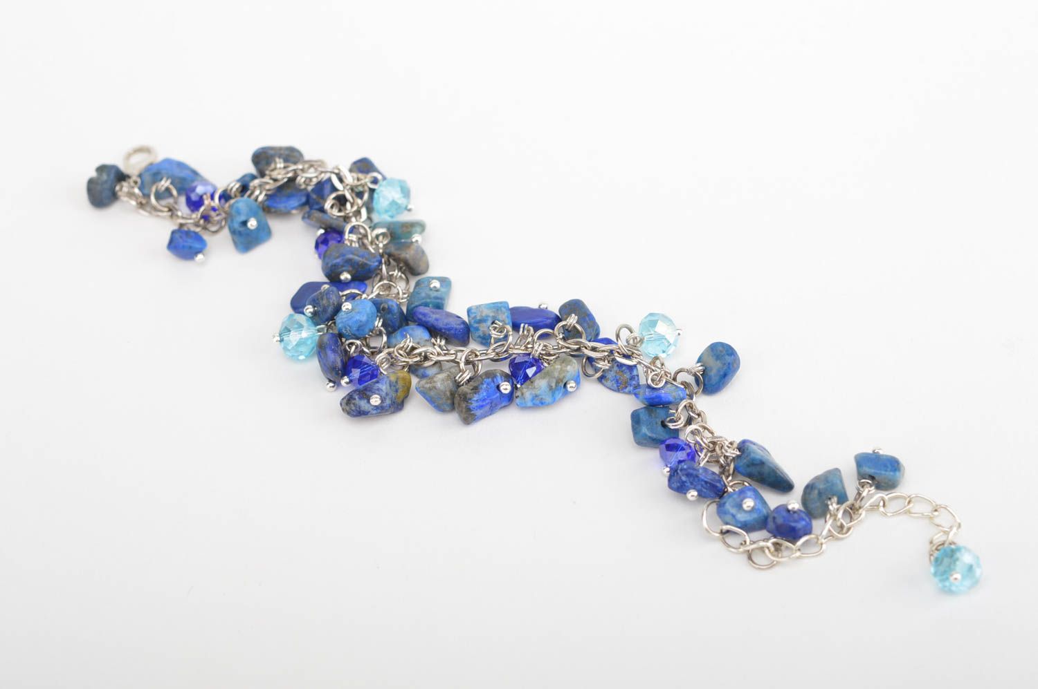 Bracelet bleu Bijou fait main élégant en perles fantaisie Cadeau pour femme photo 2
