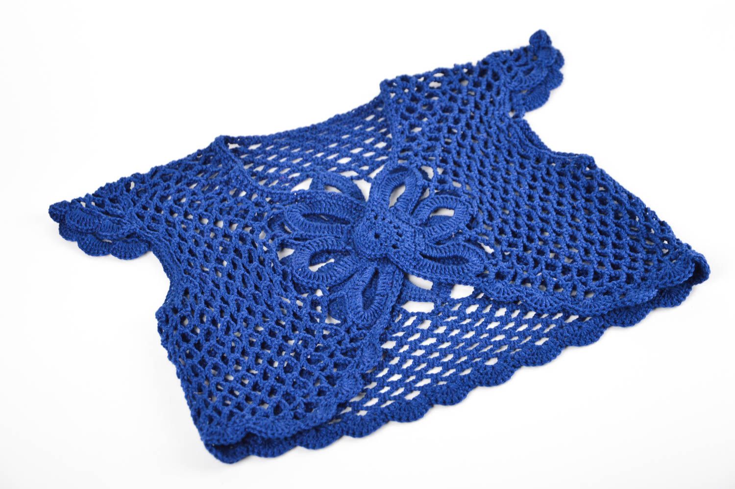 Chaleco tejido a crochet artesanal calado ropa para niña regalo original foto 5