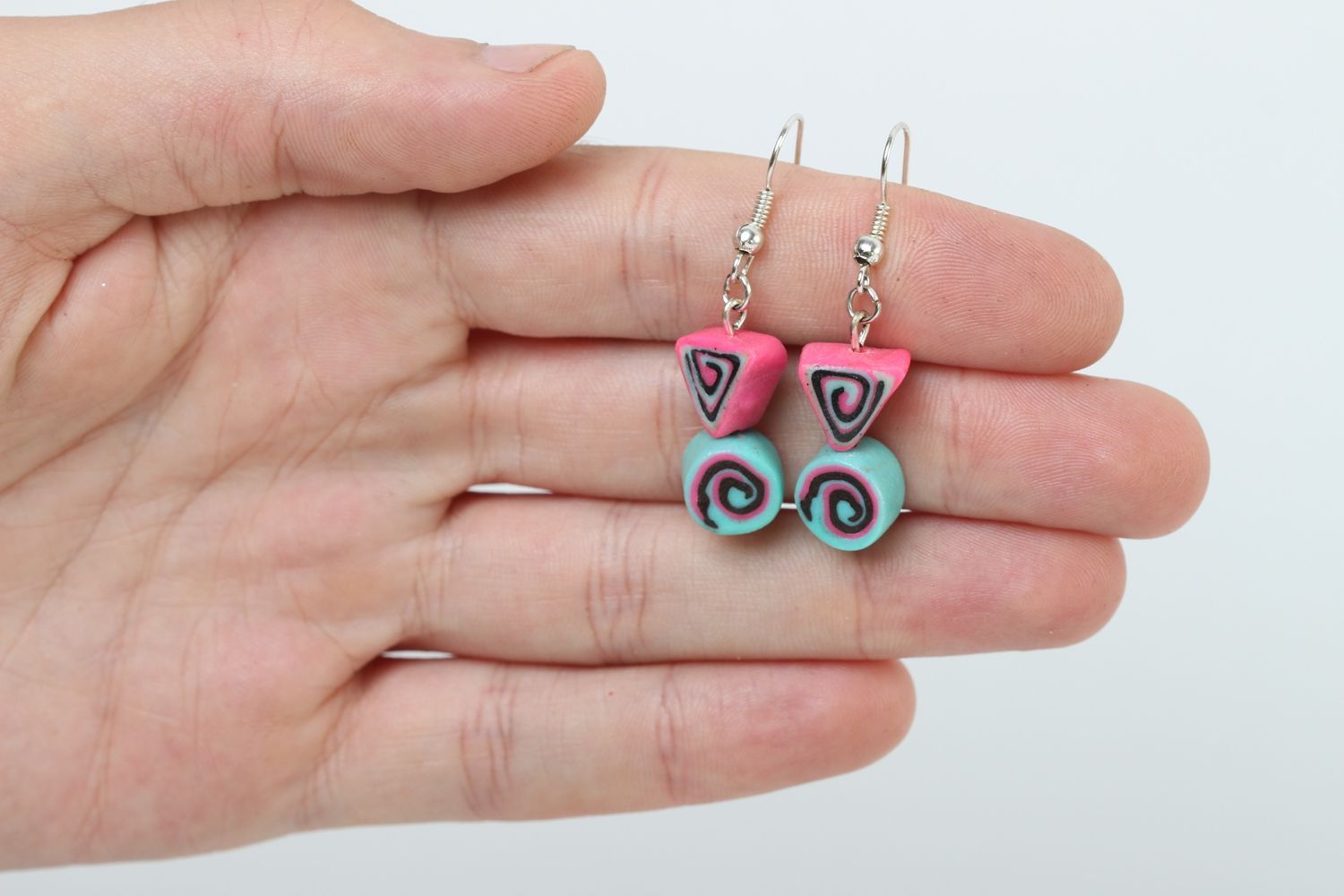 Handmade dangling earrings designer plastic earrings beautiful jewelry photo 5