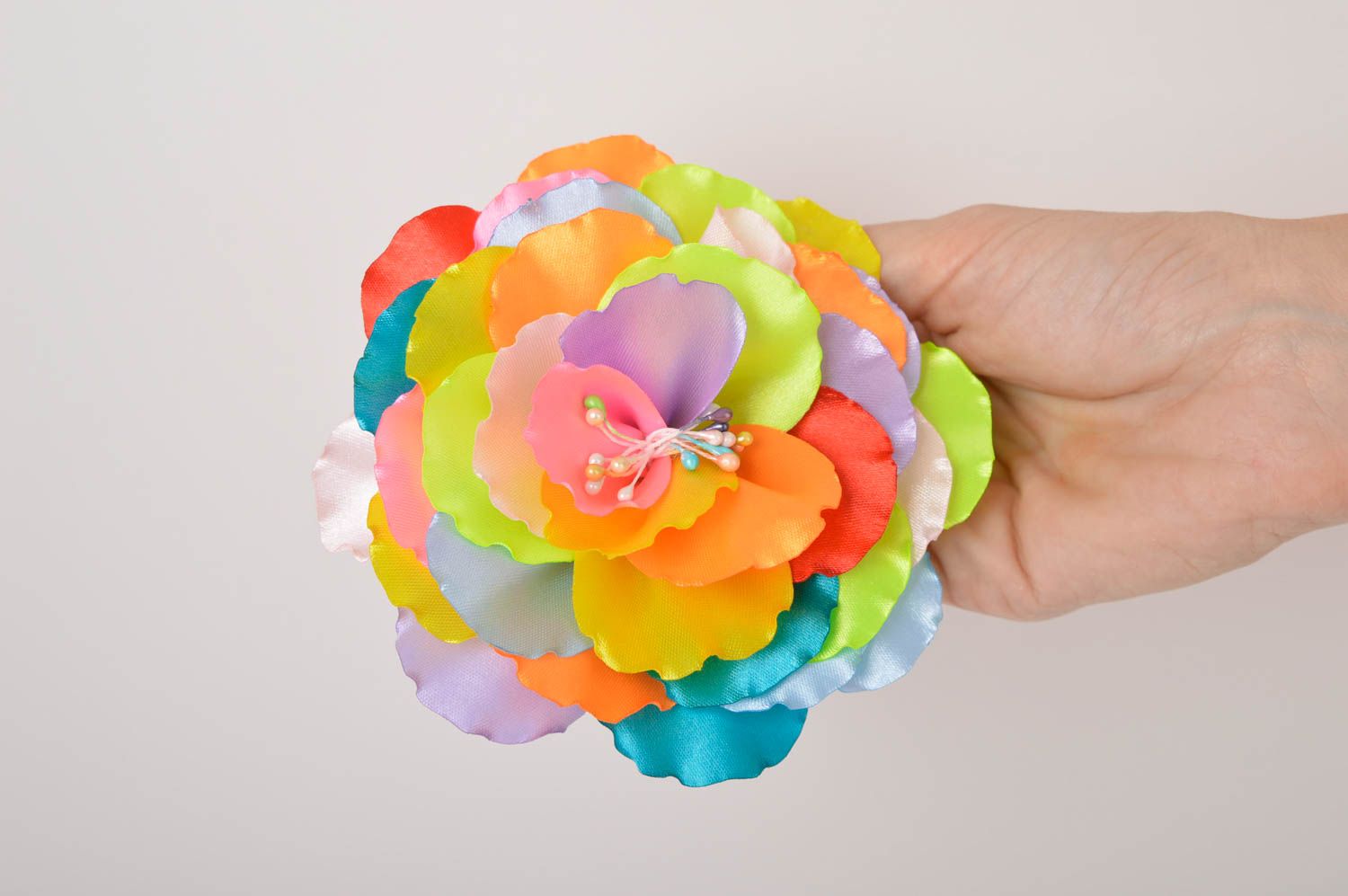 Handmade hair tie flower hair accessories flowers for hair gifts for girls photo 5