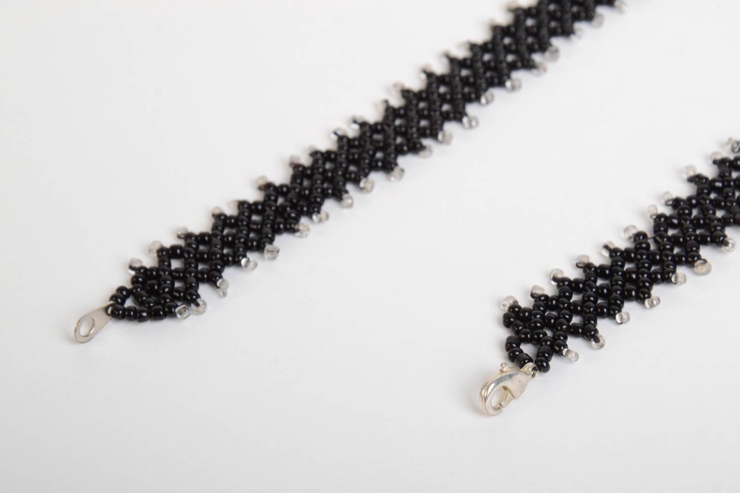 Handmade Collier Halskette Rocailles Kette Accessoire für Frauen mit Schleife foto 4