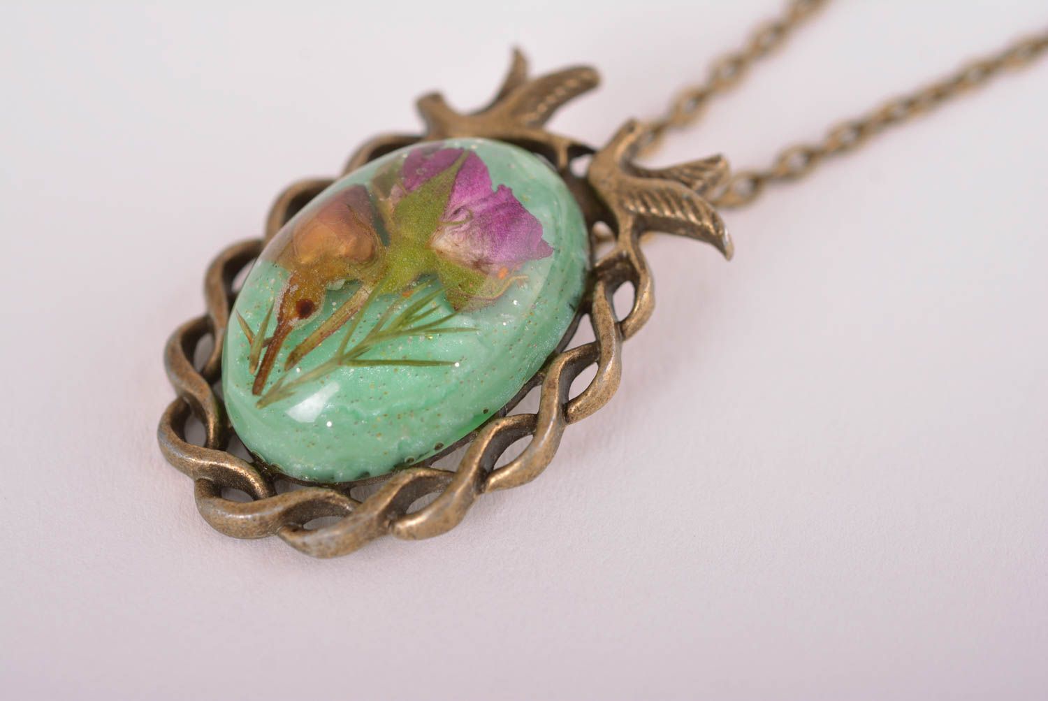 Handmade pendant unusual pendant for women epoxy jewelry gift for her photo 4