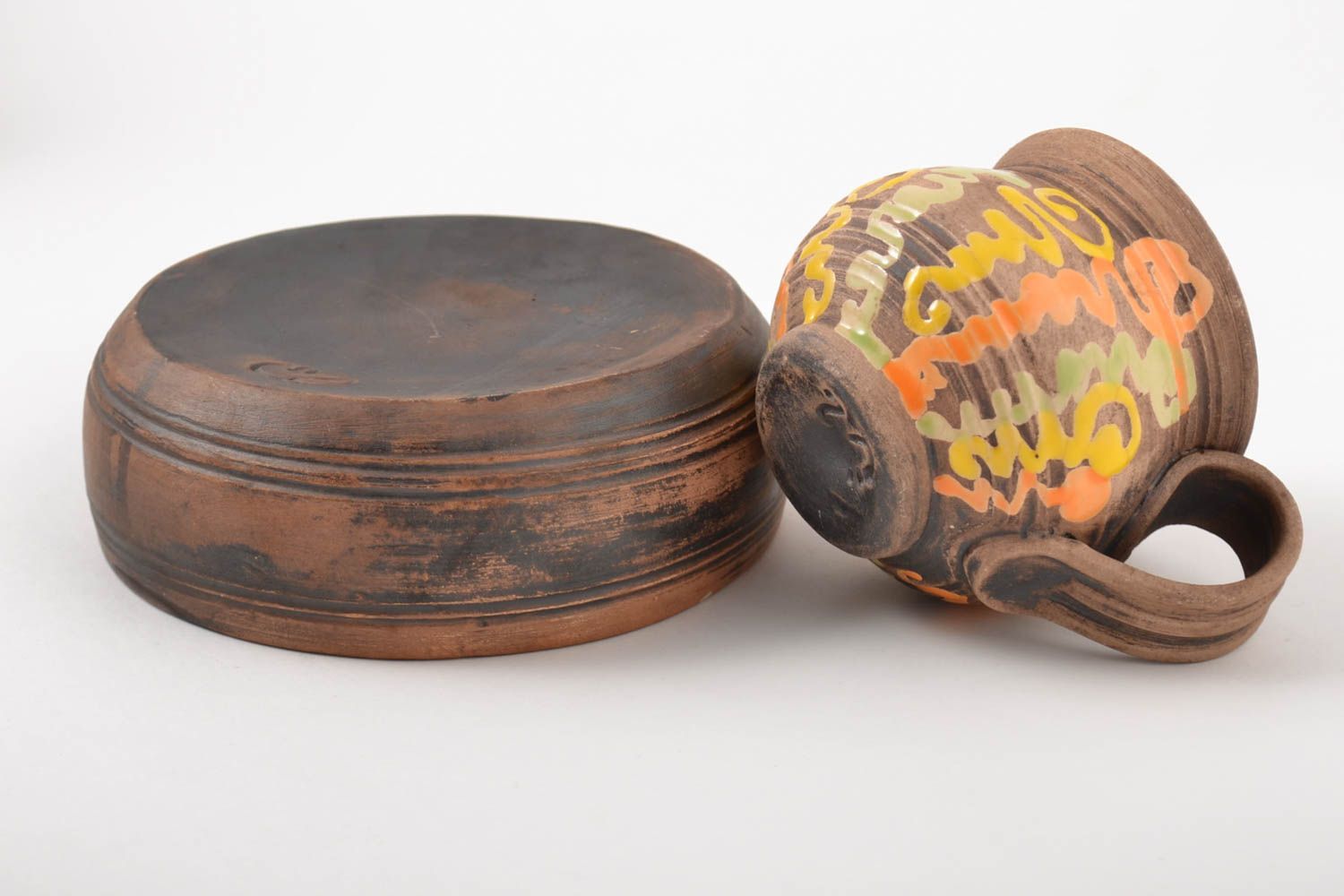 Handgemachtes Geschirr Keramik Tasse Schüssel aus Ton praktisch schön herrlich foto 3