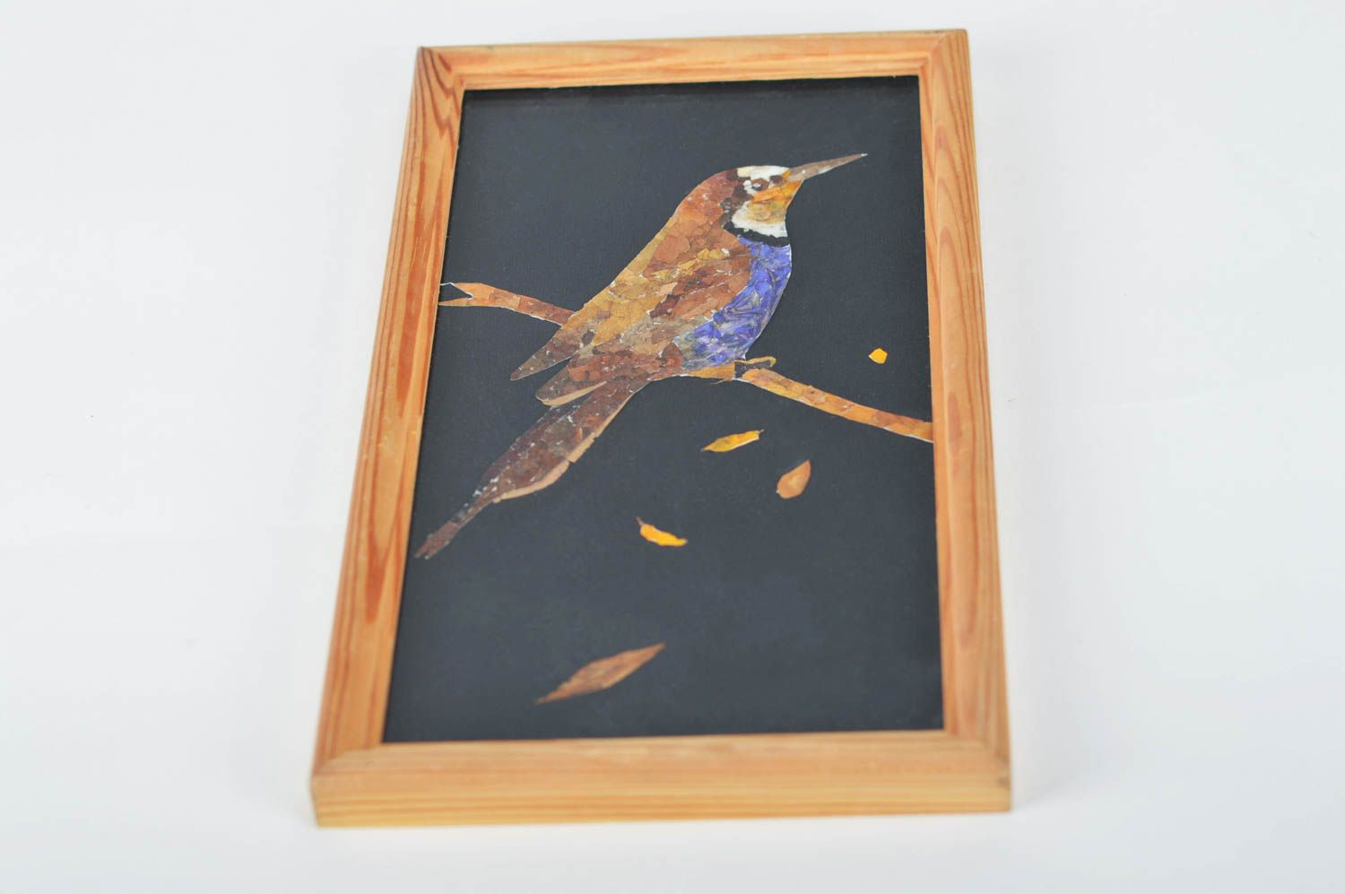 Cuadro moderno hecho a mano con pájaro regalo original decoración de interior foto 2