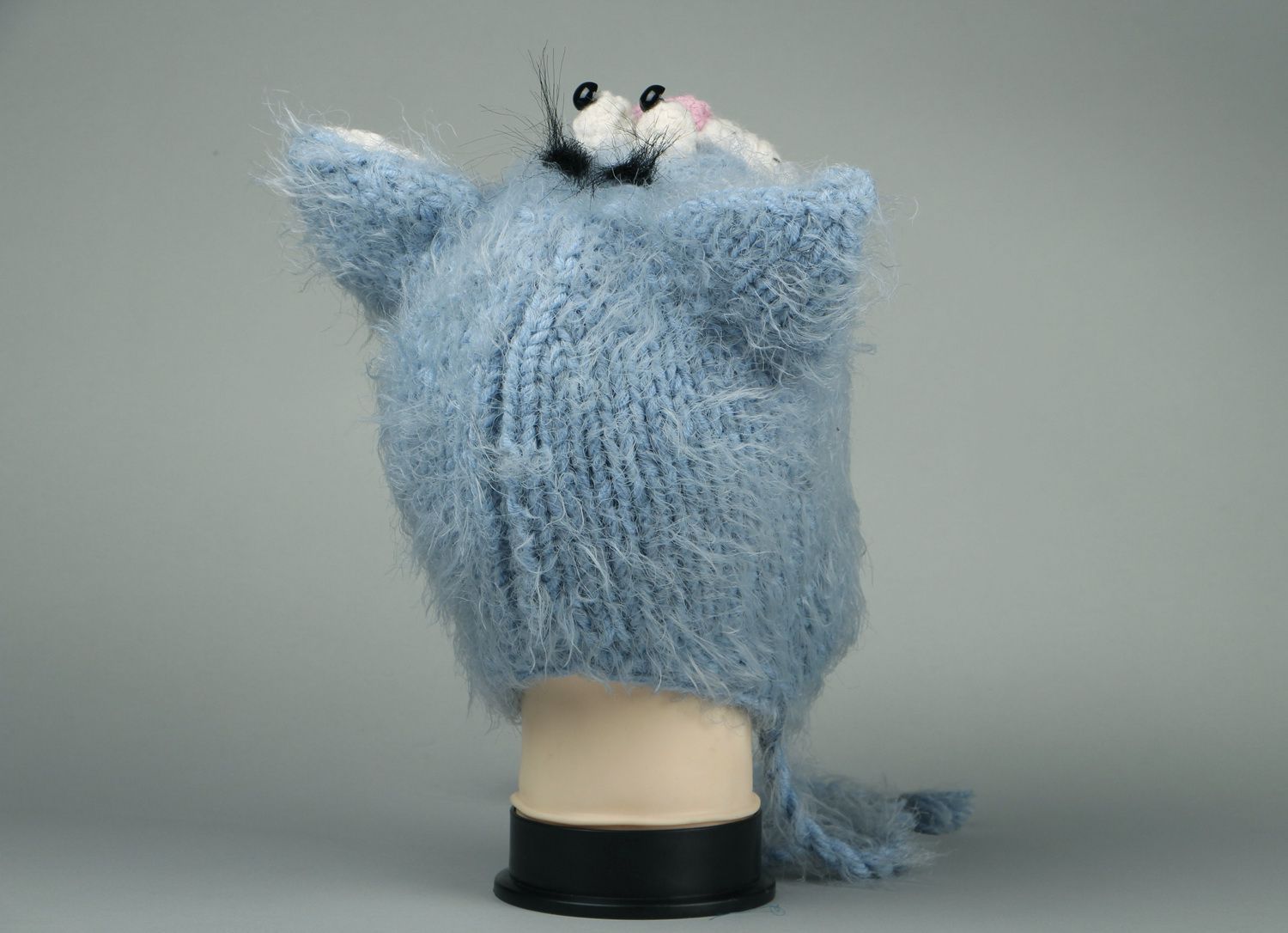 Bonnet tricoté pour enfant Chat photo 3