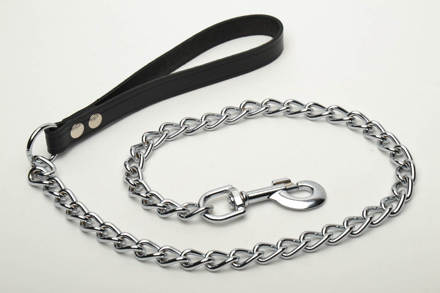 Strong metal and leather dog lead photo 2