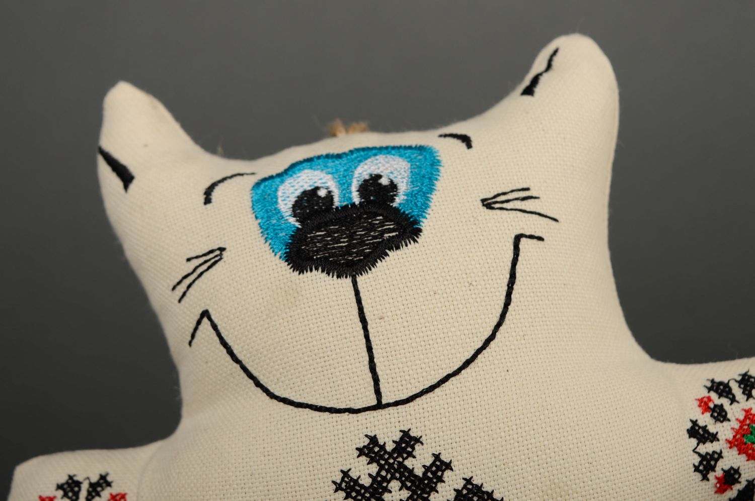 Small interior soft toy sewn of fabric Cat photo 2