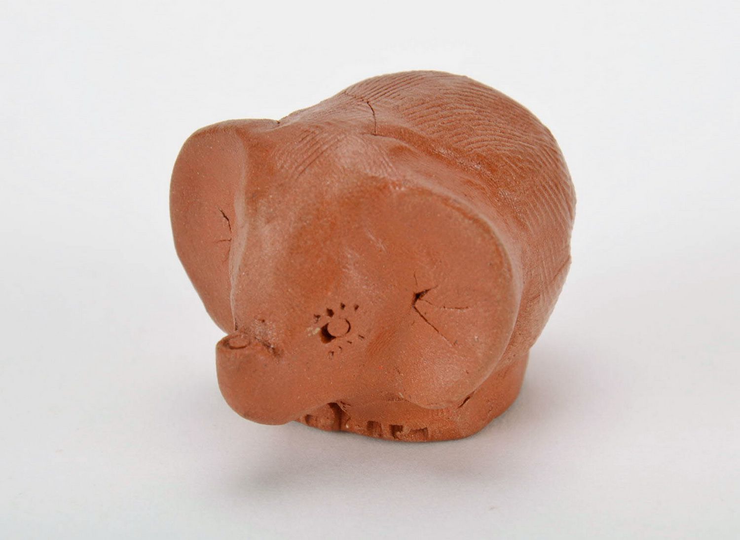 Handgemachte Statuette aus Keramik Kleiner Elefant  foto 3