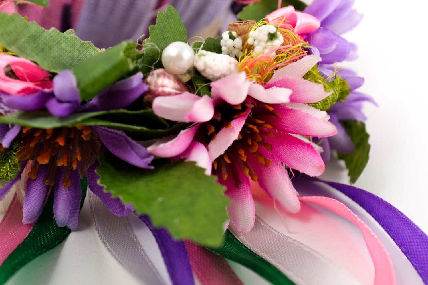 Magnet frigo fait main Aimant frigo petite couronne de fleurs Décoration cuisine photo 2