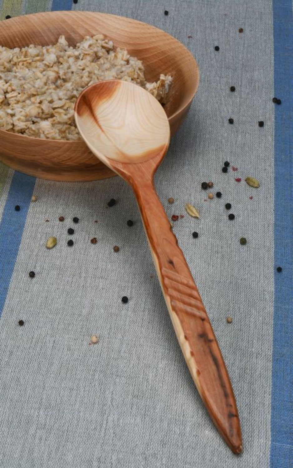 Cucchiaio di legno fatto a mano attrezzi da cucina stoviglie di legno 
 foto 1