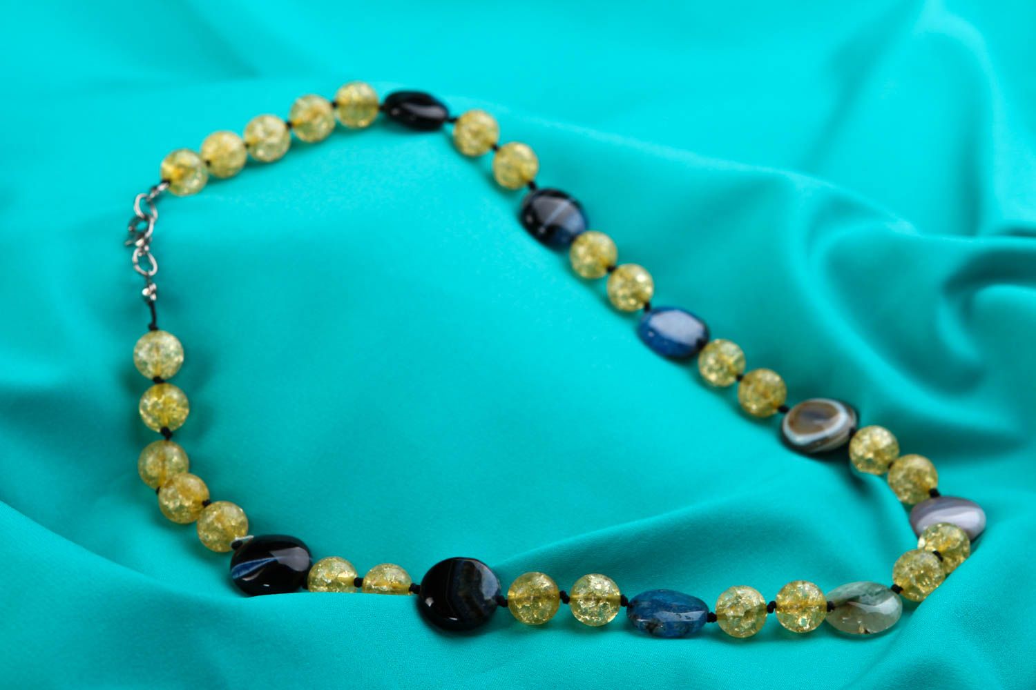 Perlen Schmuck handmade Halsketten Damen Geschenk für Frauen aus Achat elegant foto 1