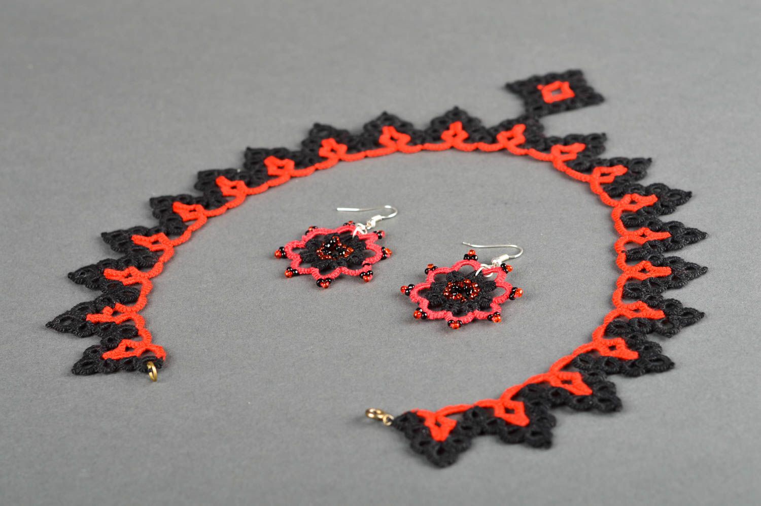 Handmade jewelry set designer necklace beaded earrings fashion jewelry photo 5