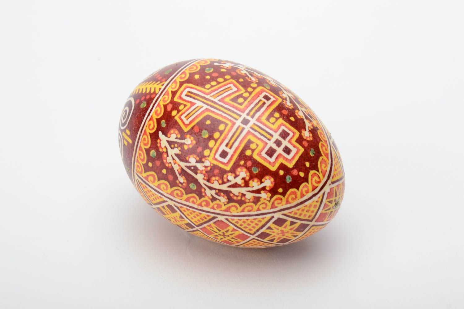Huevo de Pascua de ganso pintado artesanal en técnica de cera foto 4
