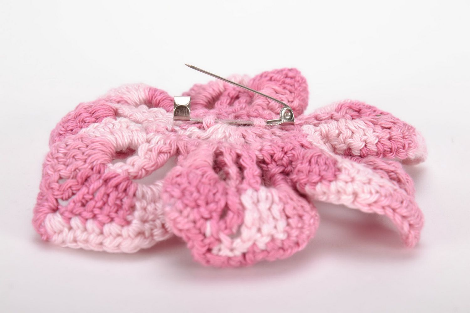 Broche tricotado de fios de algodão Flor foto 2