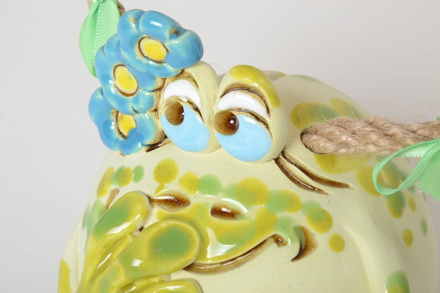Tirelire céramique grenouille Tirelire fait main drôle design Déco maison photo 3