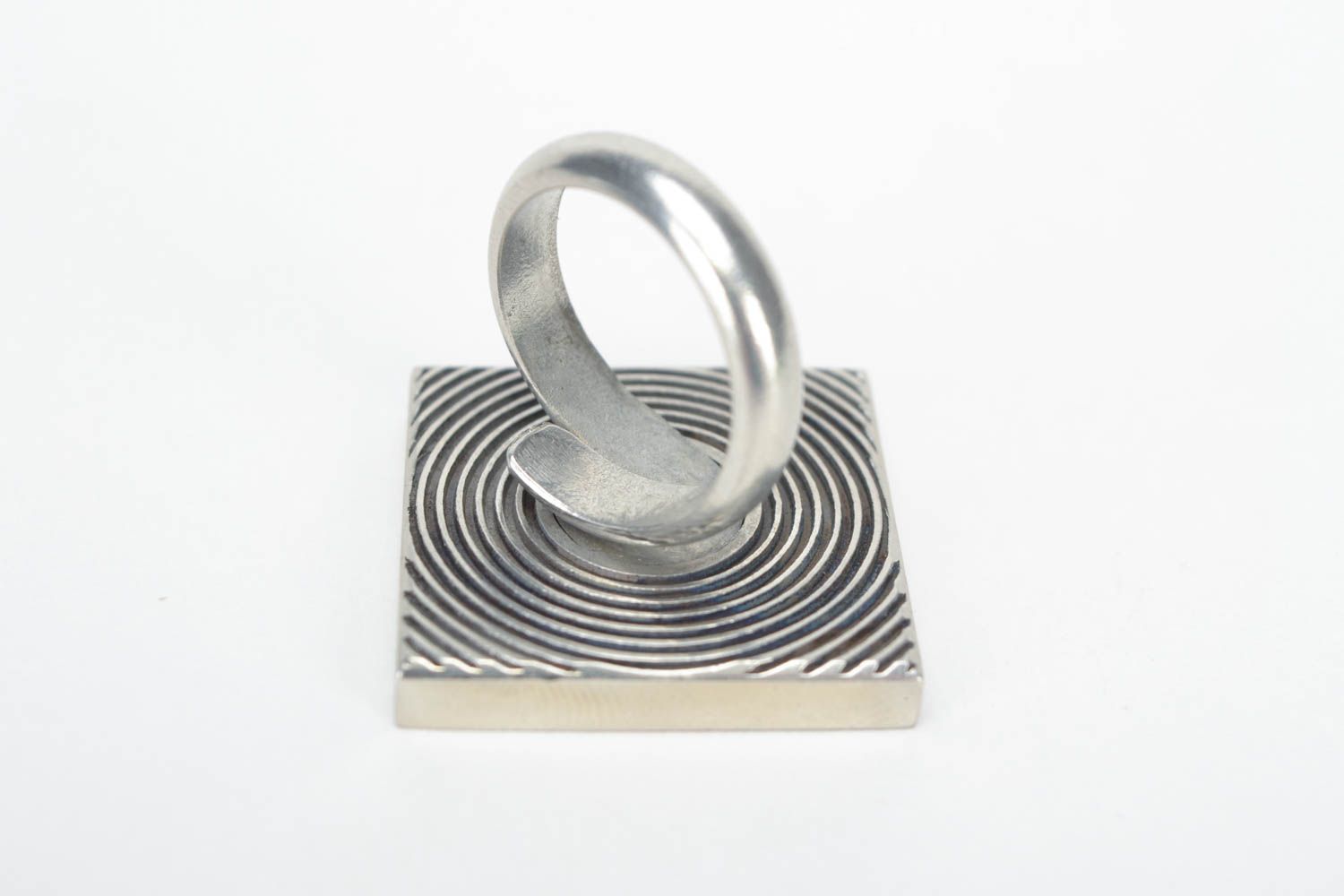 Fornitura para bisutería artesanal pieza en blanco rómbica para crear anillo de metal foto 4