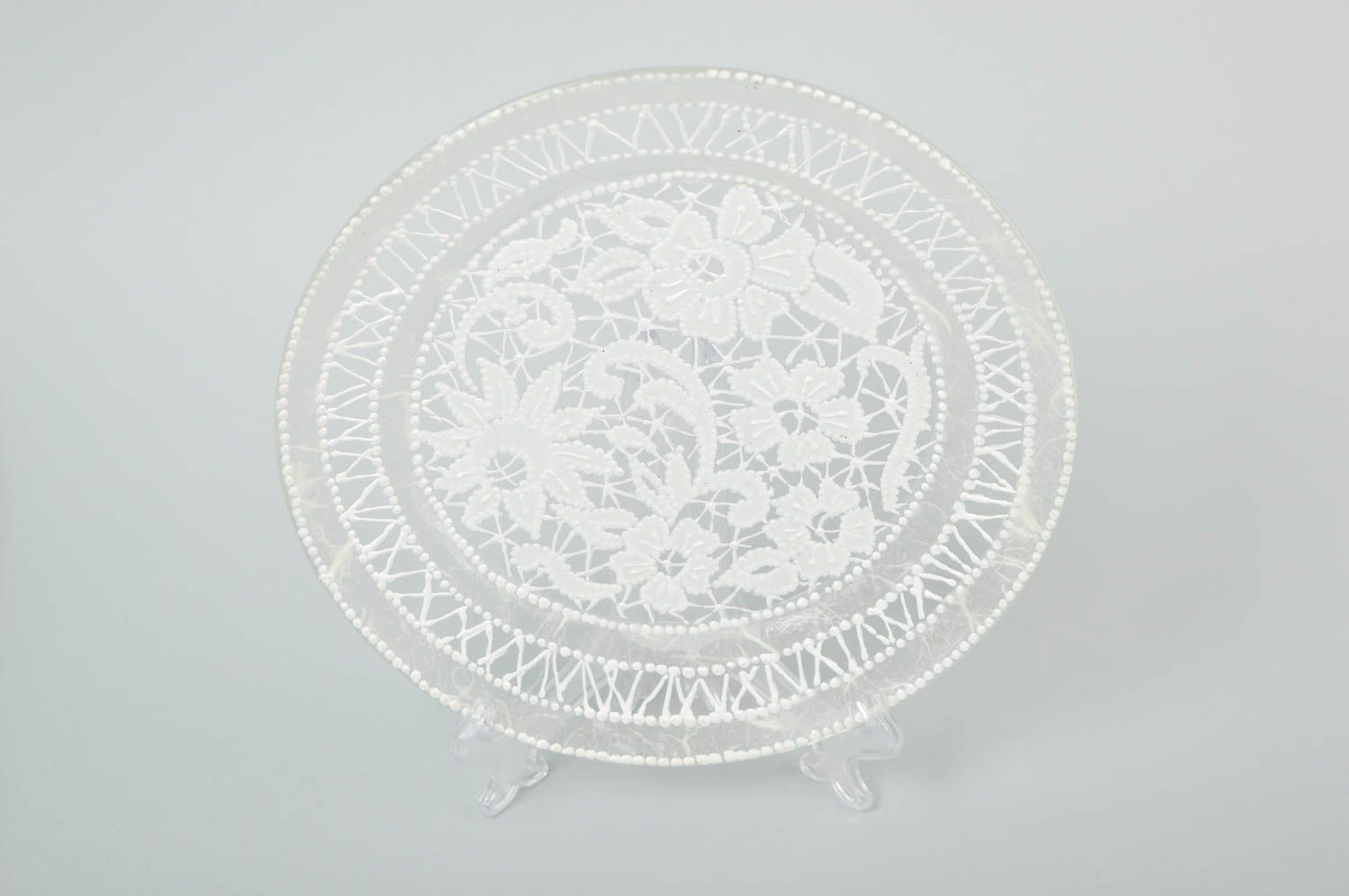Подарочная тарелка ручной работы декор на стену посуда из стекла авторская фото 2