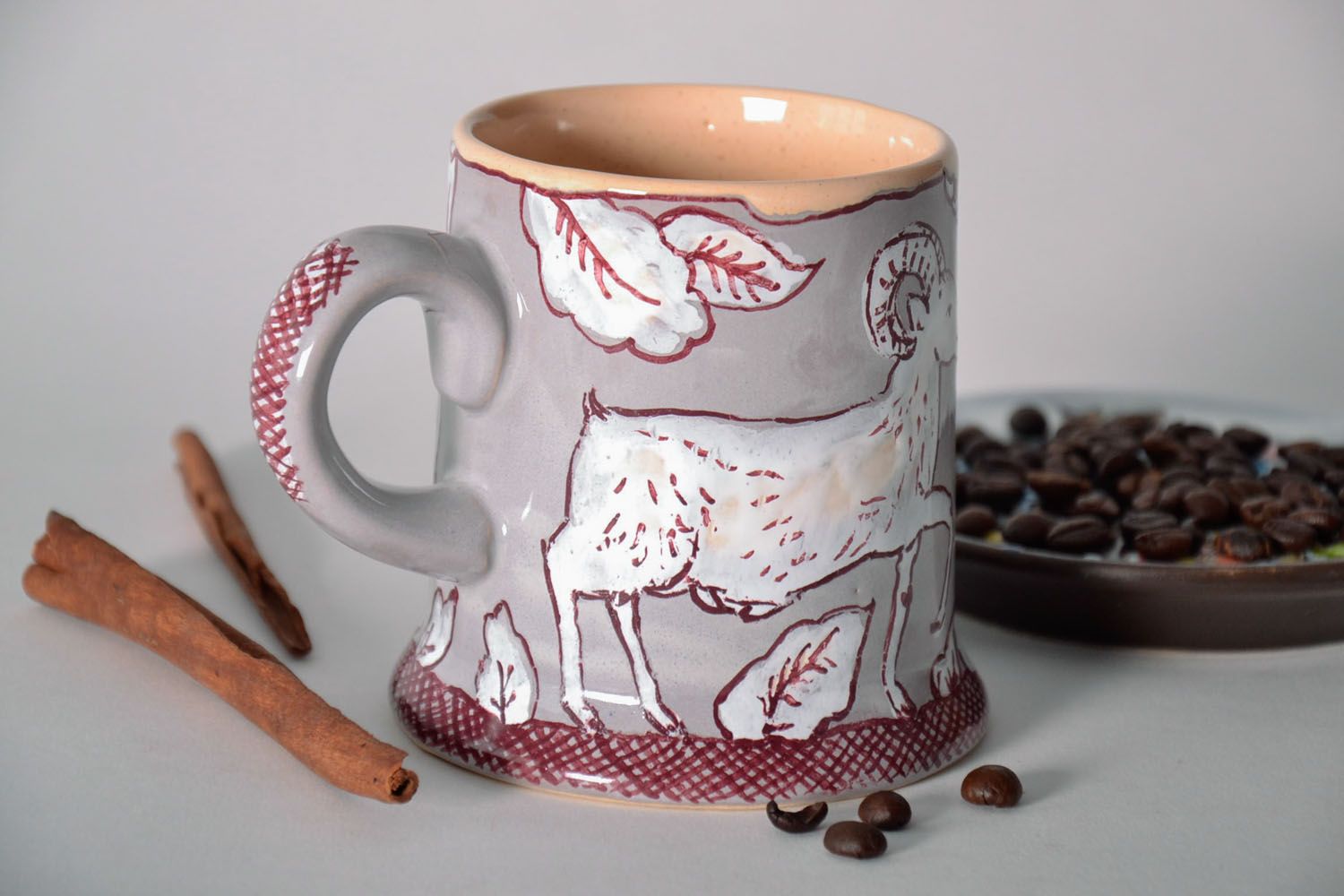 Large ceramic mug Goats photo 1