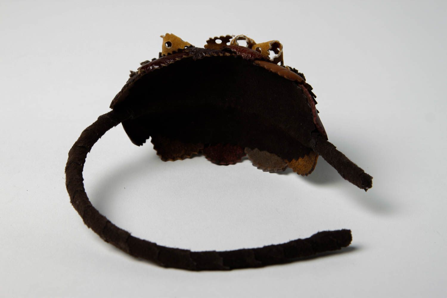 Diadema hecha a mano regalo original para mujer accesorio para el cabello marrón foto 5