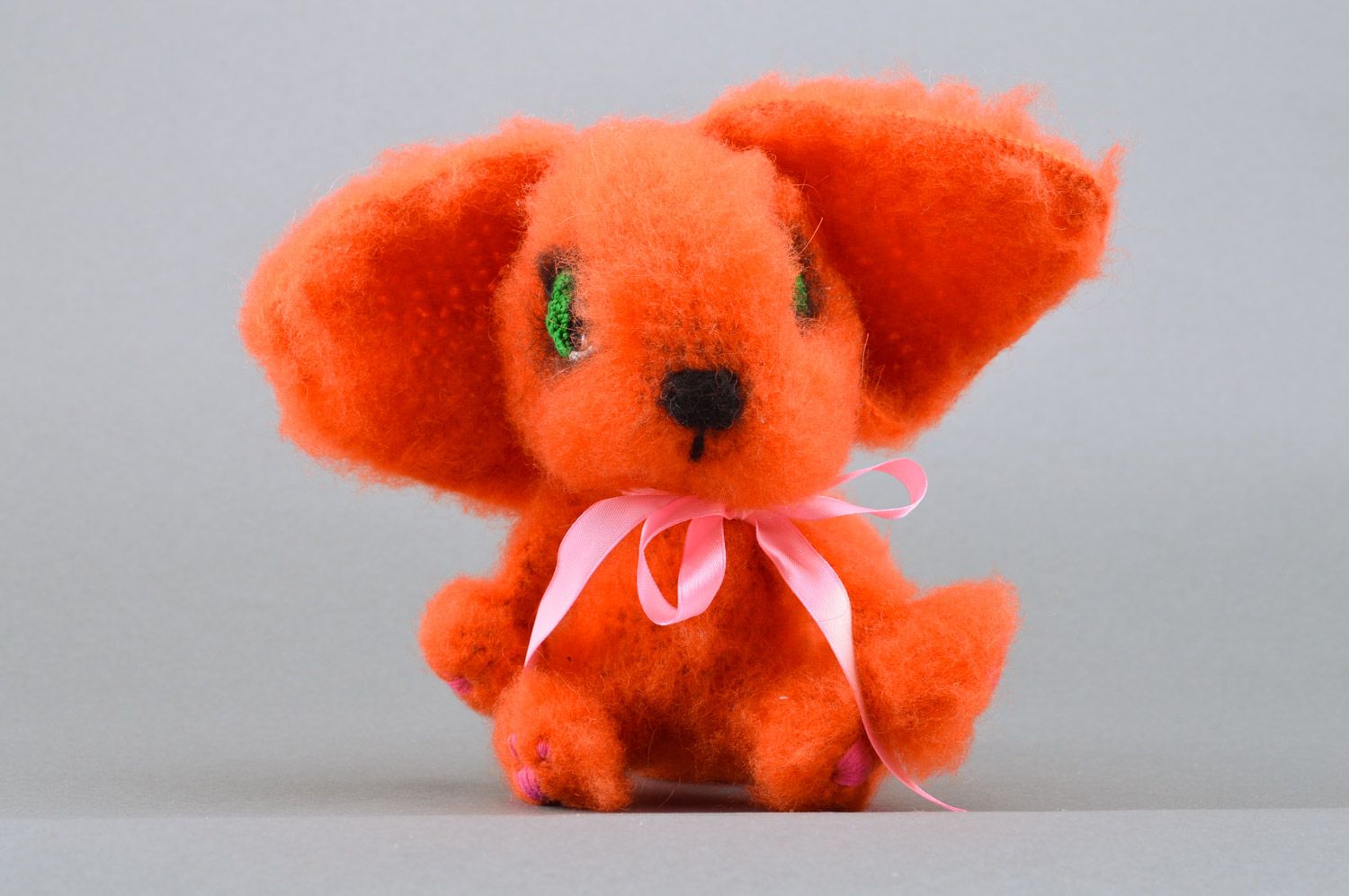 Handmade soft crochet toy fox for children from 3 years old photo 2