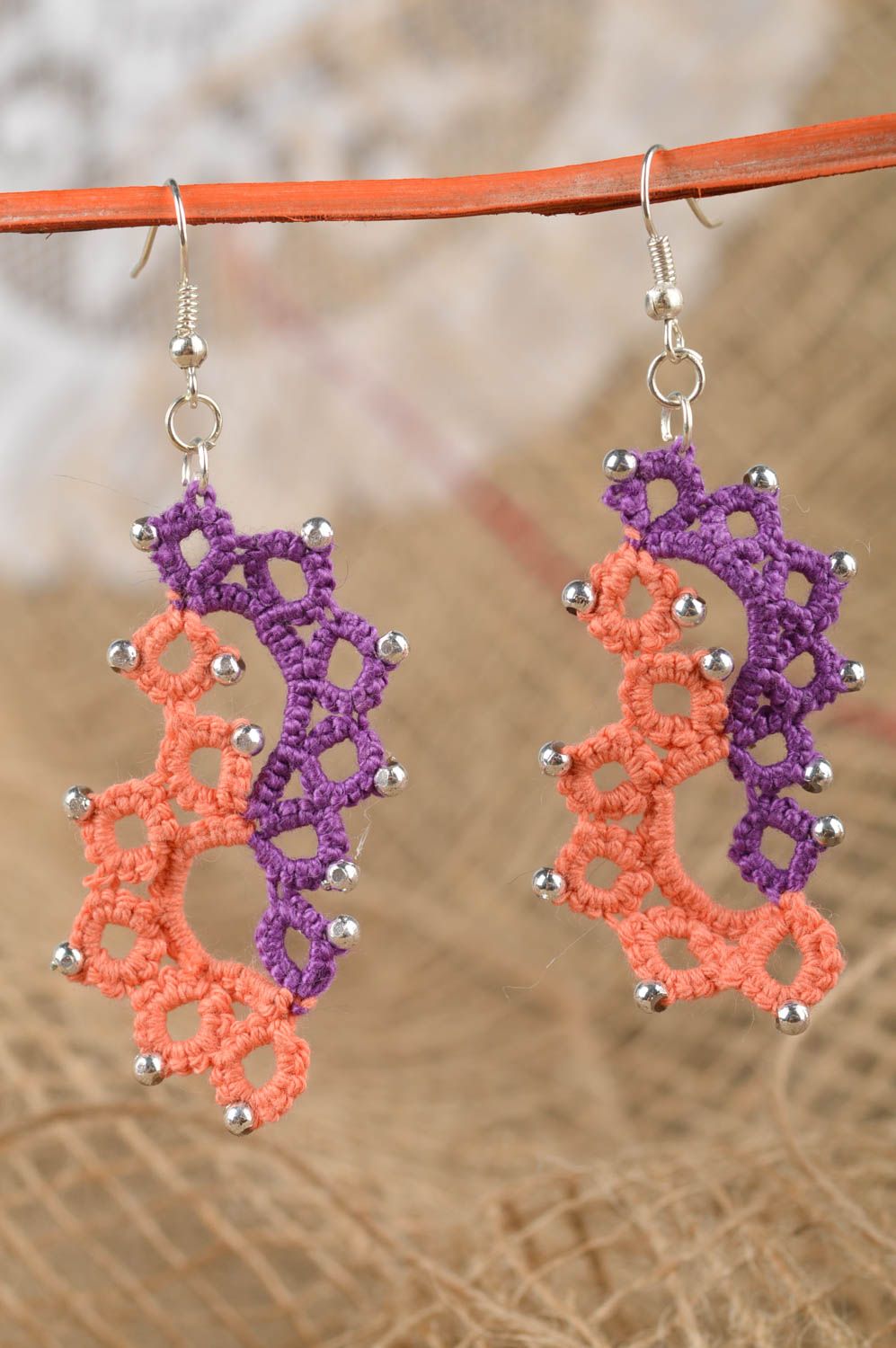 Beaded earrings designer jewelry handmade jewellery dangling earrings photo 1
