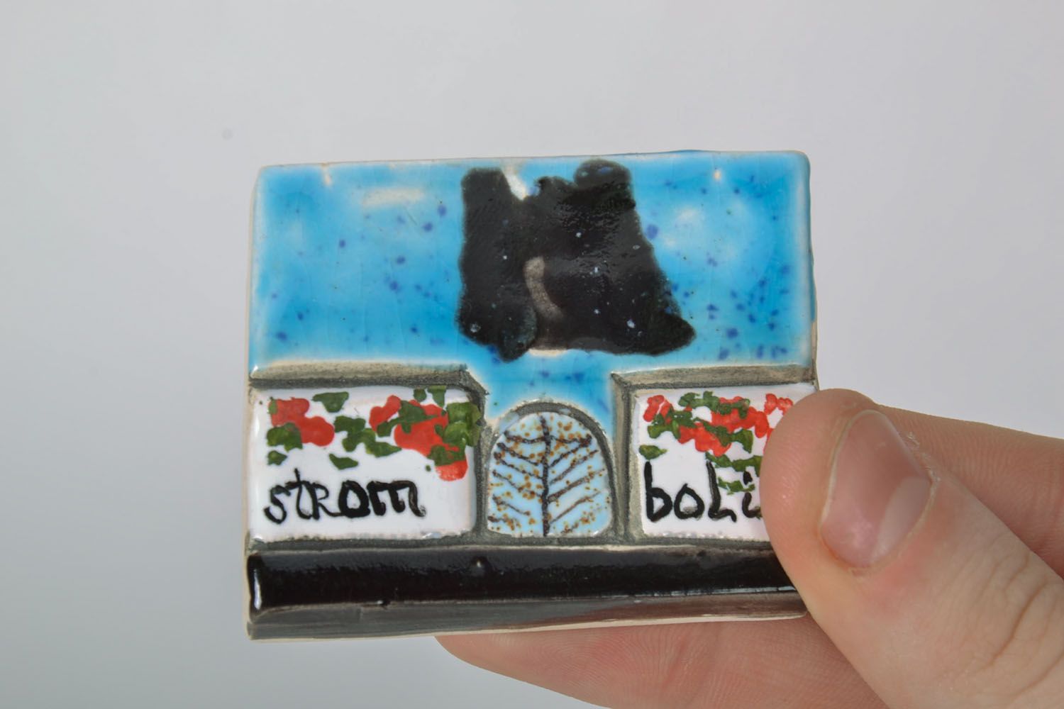 Aimant frigo en céramique fait main design original peint souvenir pour maison photo 2