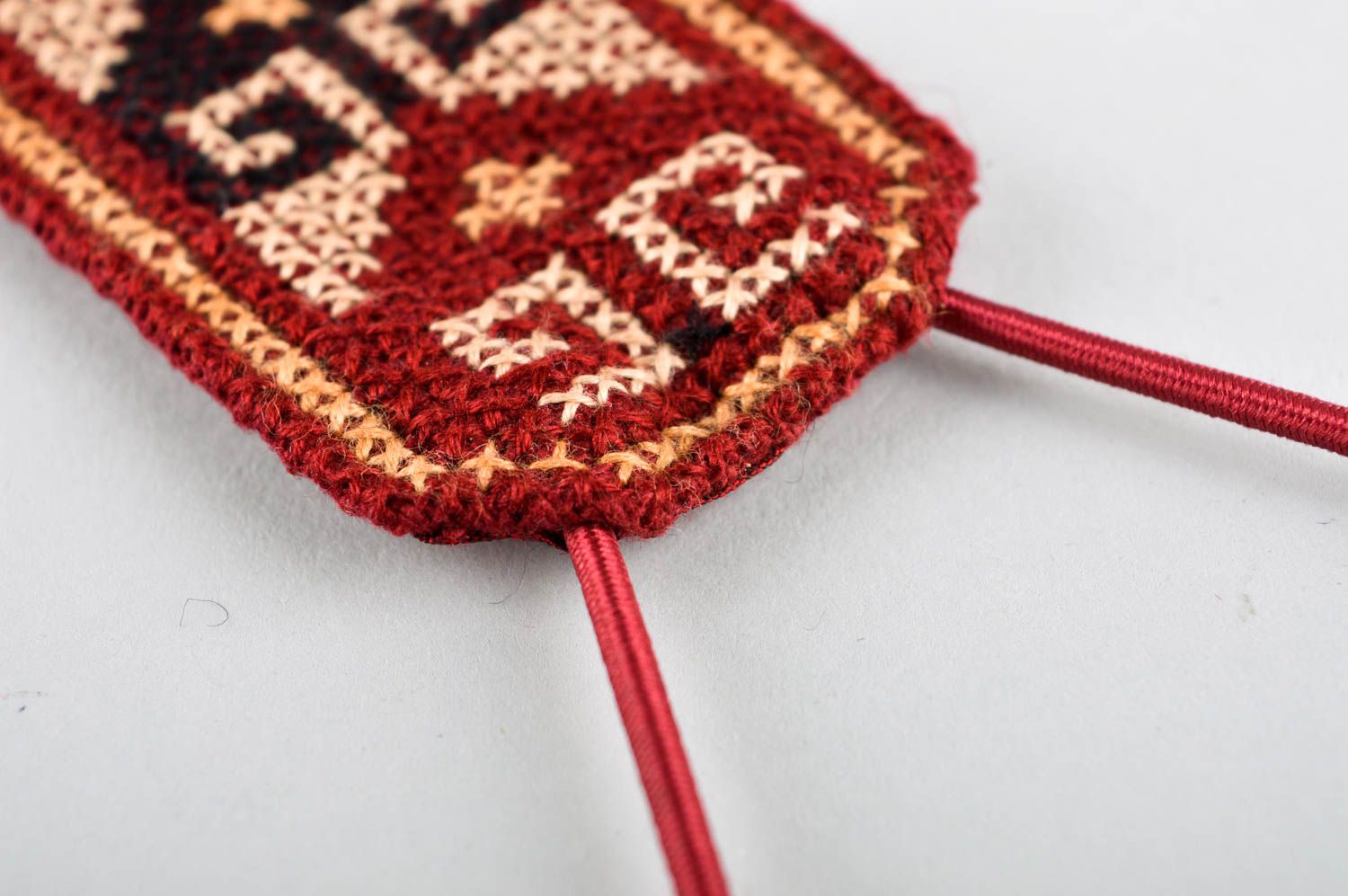 Beautiful handmade fabric tie modern embroidery elegant tie unisex gift ideas photo 4