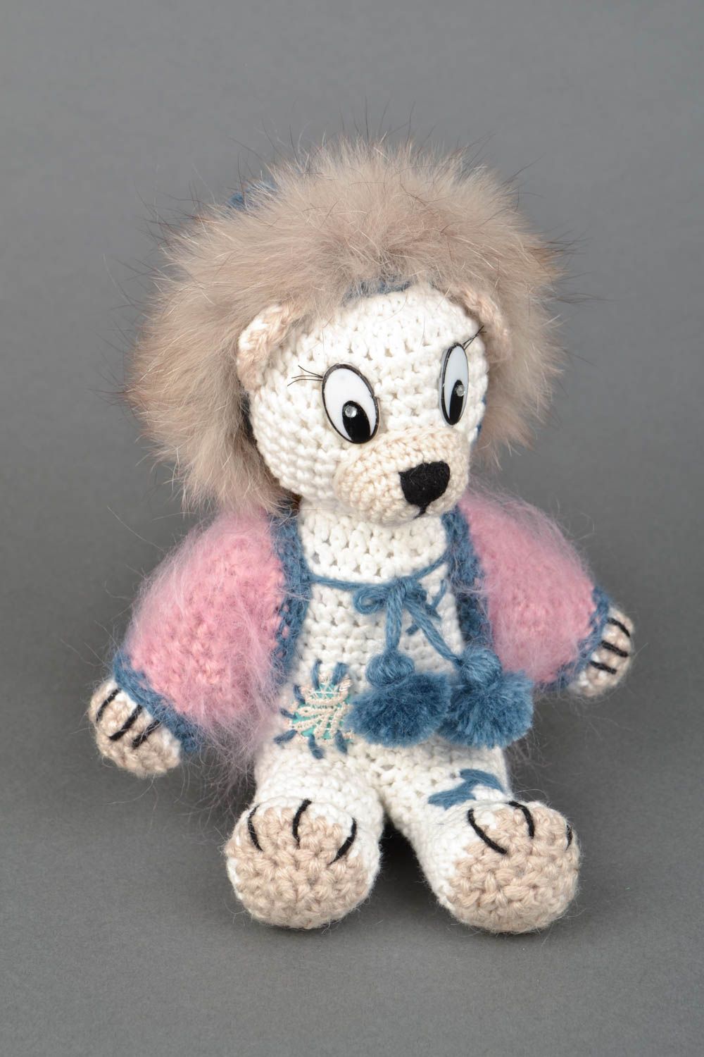 Soft crochet toy Bear in Sweater photo 1